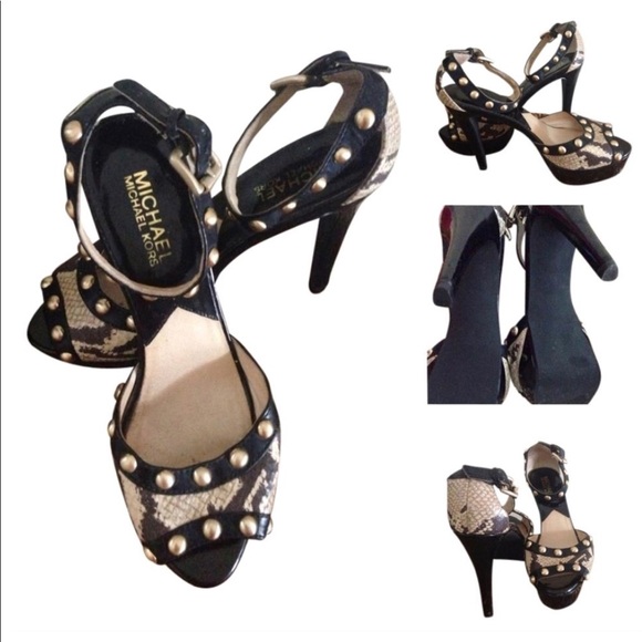 Snakeskin studded platform Michael Kor Heels 👠 - Picture 2 of 6